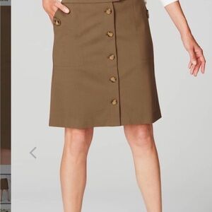 J Jill Acorn Button-Front Skirt